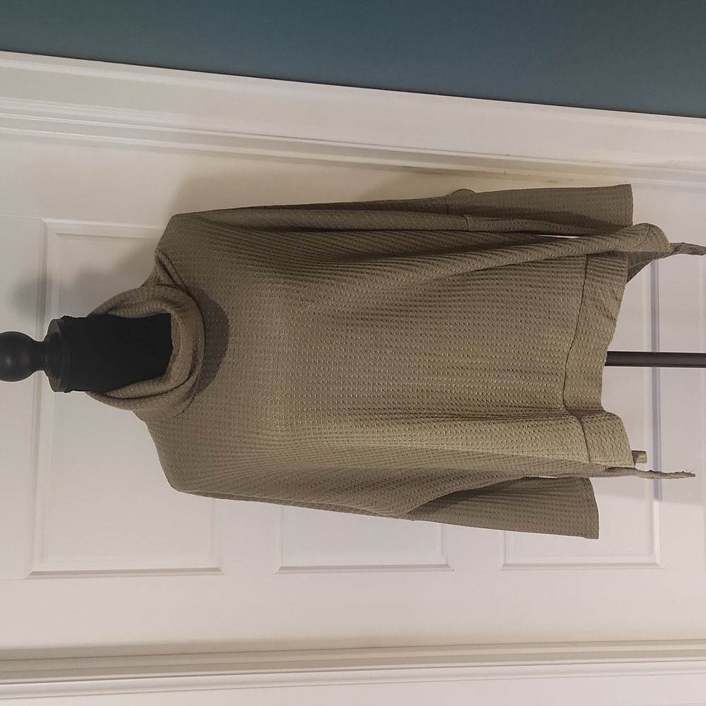 Cowl Neck Drop Shoulder Loose Fit Hi-Low Sweater